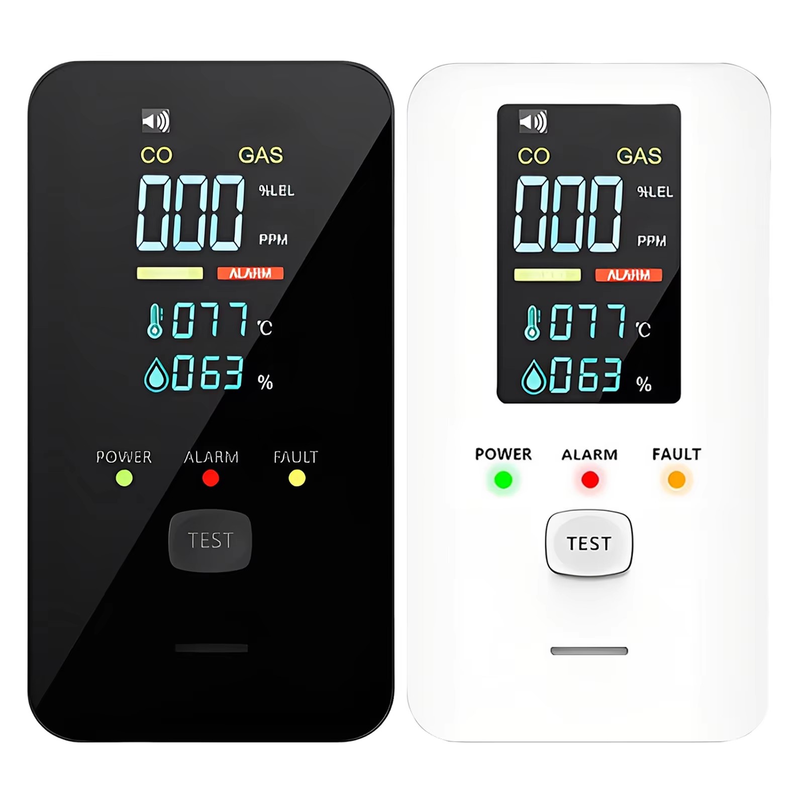 Co Detector Plug - เครื่องตรวจจับก๊าซธรรมชาติและคาร์บอนมอนอกไซด์สำหรับใช้ในบ้าน, เครื่องตรวจจับการรั่วไหลของก๊าซ CH4 และ CO พร้อมเครื่องวัดอุณหภูมิและความชื้น,