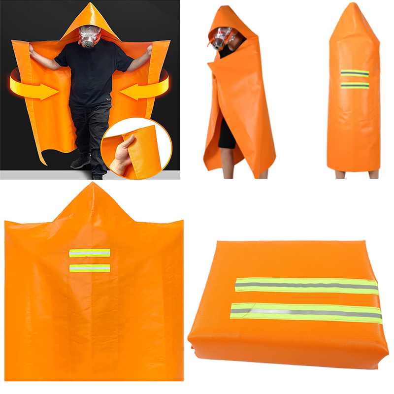 Fire Blanket Kitchen - ผู้ใหญ่เสื้อคลุมสารหน่วงไฟฉุกเฉิน Survival Fire Coat Double-Layer ทนไฟเสื้อคลุมป้องกันร่างกายเต็มรูปแบบฉนวนกันความร้อนบ้าน