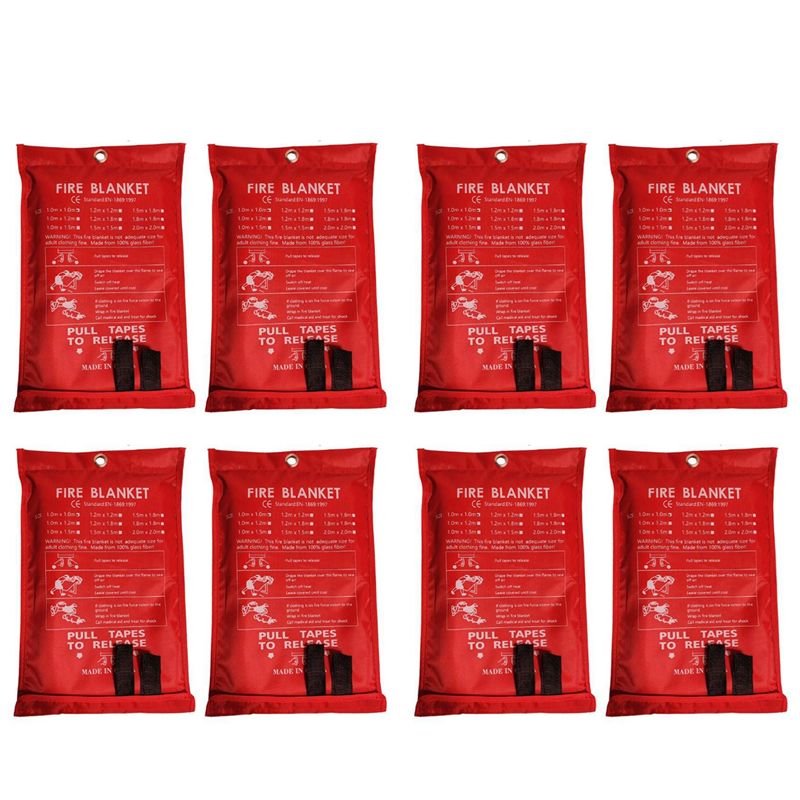 Fire Blanket Kitchen - B48B-8PCS ผ้าห่มกันไฟฉุกเฉิน, ผ้าห่มกันไฟ, ผ้าห่มดับไฟ สำหรับใช้ในครัว, เตาปิ้งย่าง,