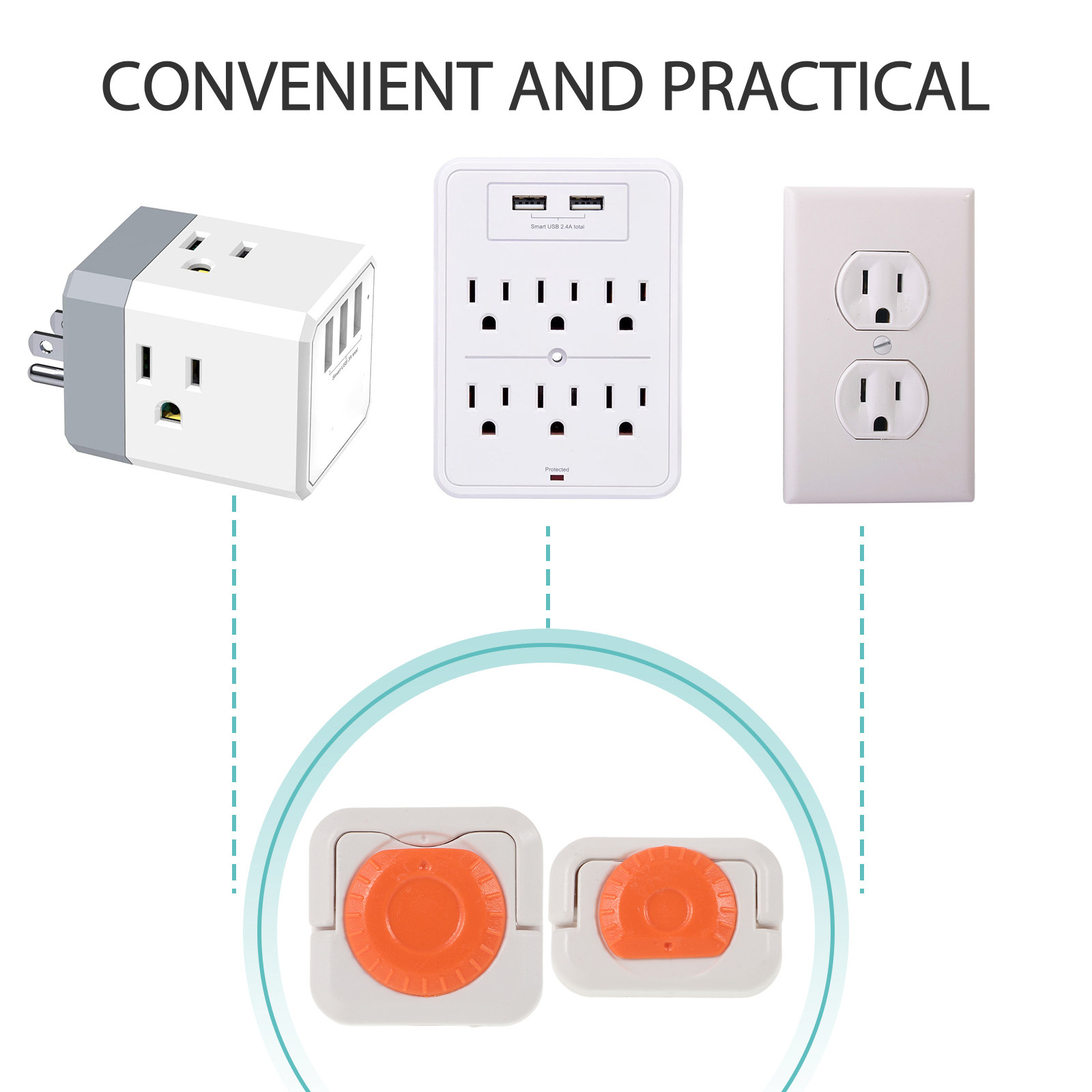 ฝาครอบเต้าเสียบไฟฟ้าสีส้มแบบสา - Outlet Cover Baby บทวิจารณ์และราคา