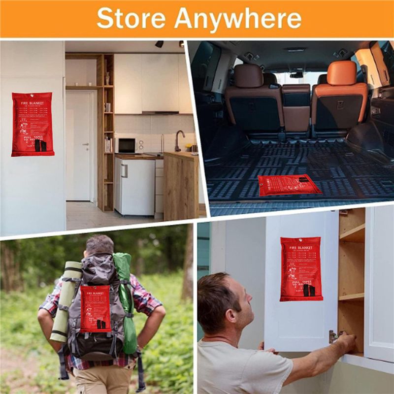 B48B-8PCS ผ้าห่มกันไฟฉุกเฉิน,  - Fire Blanket Kitchen บทวิจารณ์และราคา