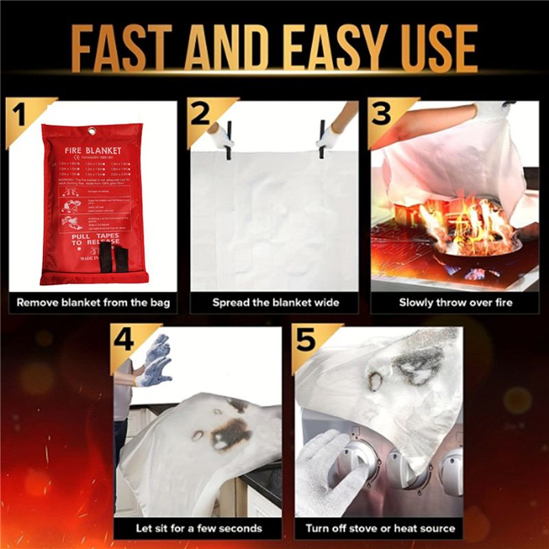 B48B-8PCS ผ้าห่มกันไฟฉุกเฉิน,  - Fire Blanket Kitchen บทวิจารณ์และราคา